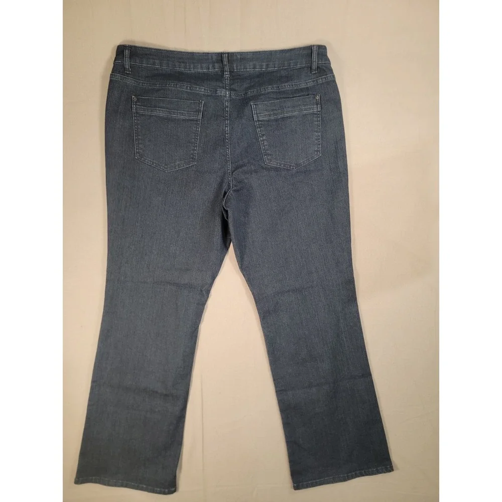 Pure Energy Straight Leg Jeans Womens 20W Dark Wash Blue 100% Cotton Denim